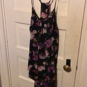 G By Guess high low floral Razorback tank